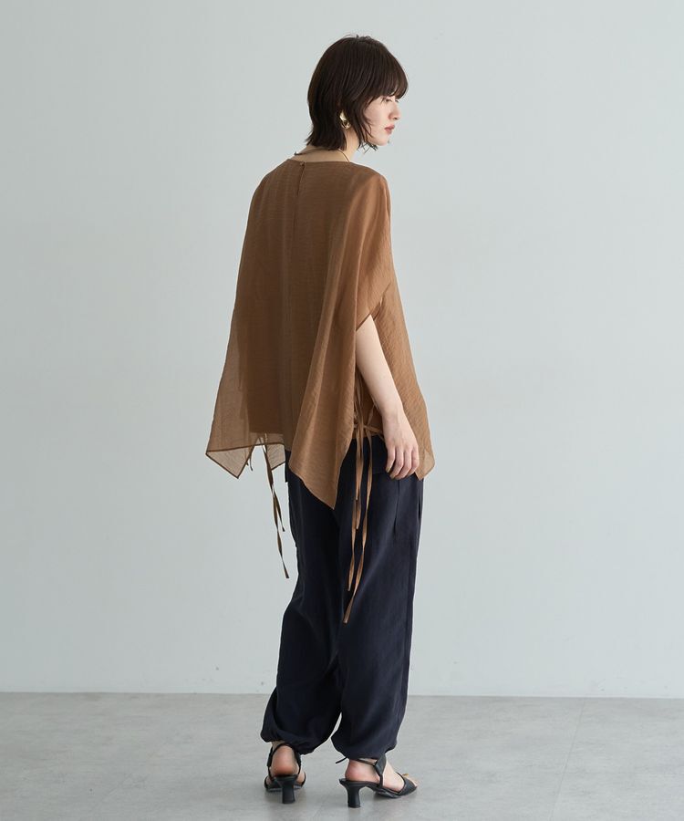 YECCA VECCA「サイドリボンシアーレイヤードプルオーバー」|Tシャツ・カットソー|