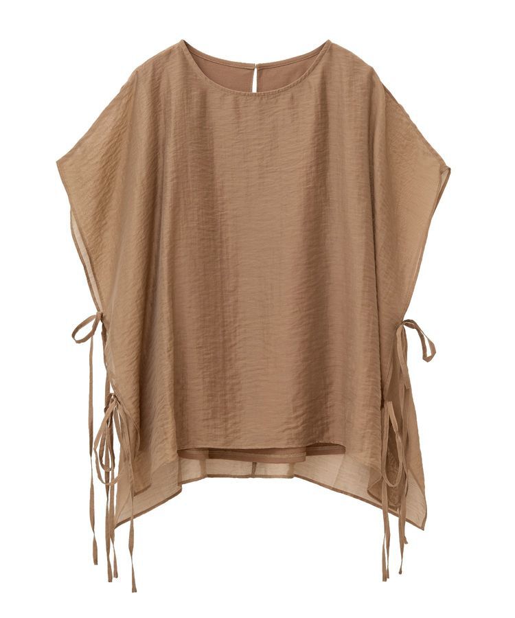 YECCA VECCA「サイドリボンシアーレイヤードプルオーバー」|Tシャツ・カットソー|