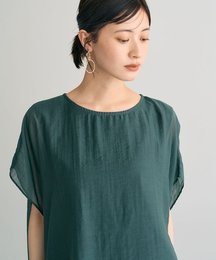 YECCA VECCA「サイドリボンシアーレイヤードプルオーバー」|Tシャツ・カットソー|