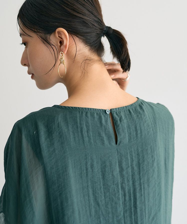 YECCA VECCA「サイドリボンシアーレイヤードプルオーバー」|Tシャツ・カットソー|