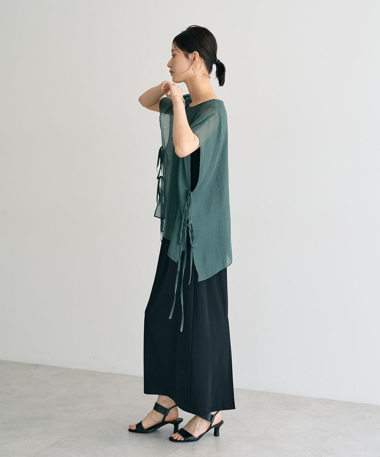 YECCA VECCA「サイドリボンシアーレイヤードプルオーバー」|Tシャツ・カットソー|