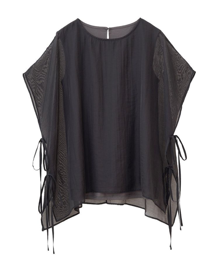 YECCA VECCA「サイドリボンシアーレイヤードプルオーバー」|Tシャツ・カットソー|