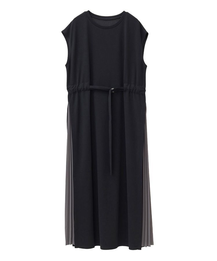 YECCA VECCA「ベルテッドプリーツ切替ワンピース」|ワンピース|