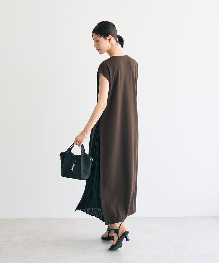 YECCA VECCA「ベルテッドプリーツ切替ワンピース」|ワンピース|