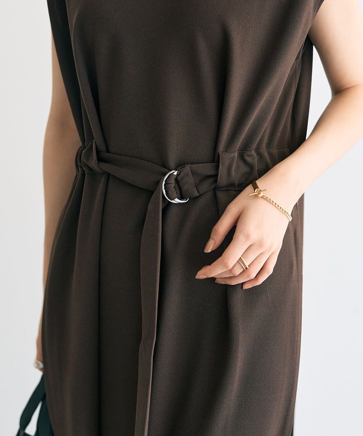 YECCA VECCA「ベルテッドプリーツ切替ワンピース」|ワンピース|