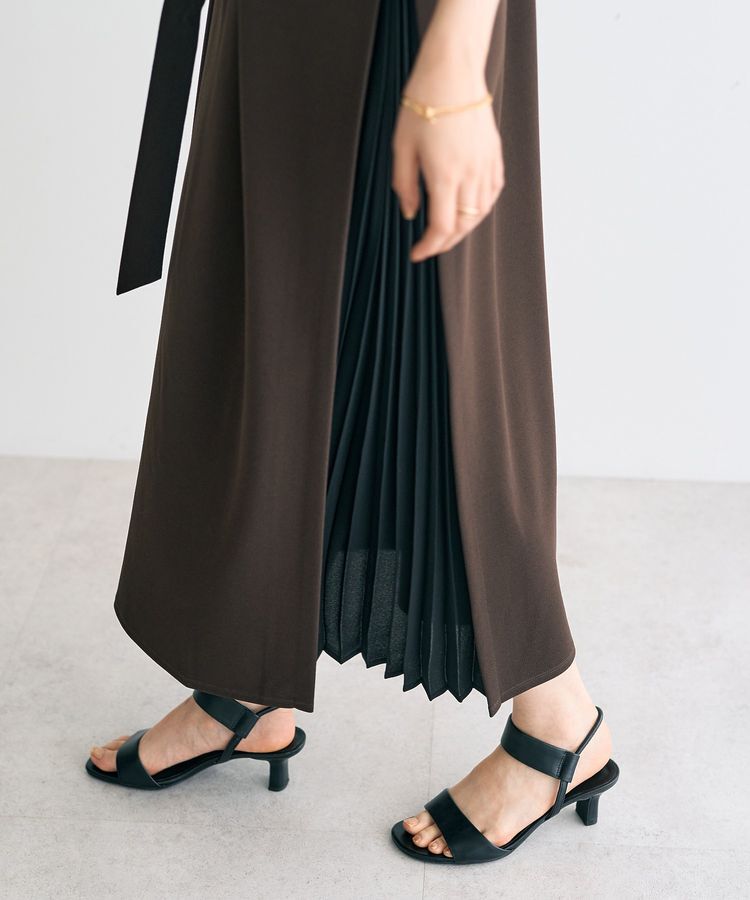 YECCA VECCA「ベルテッドプリーツ切替ワンピース」|ワンピース|