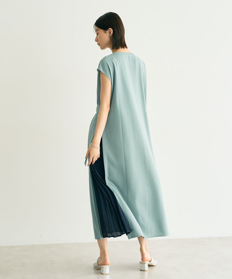 YECCA VECCA「ベルテッドプリーツ切替ワンピース」|ワンピース|