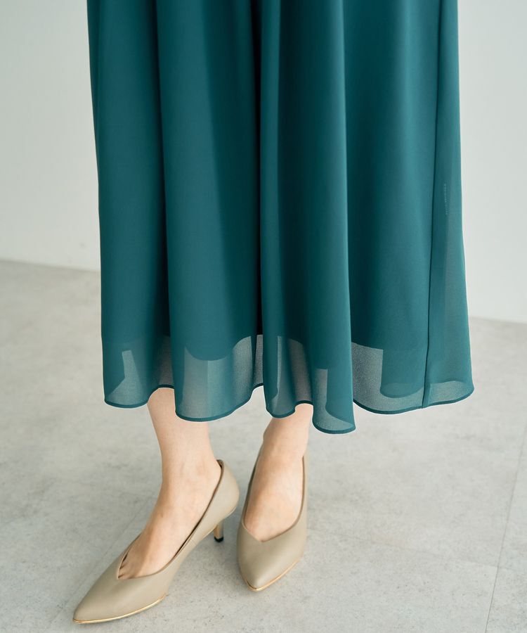 YECCA VECCA「レース切替シフォンドレス」|ワンピース|