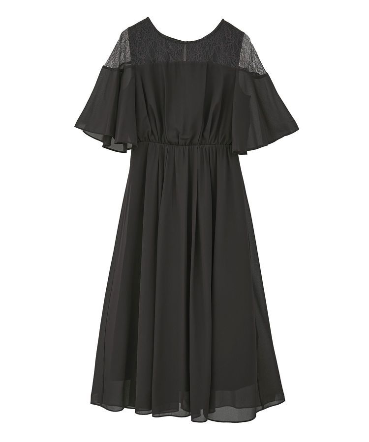 YECCA VECCA「レース切替シフォンドレス」|ワンピース|