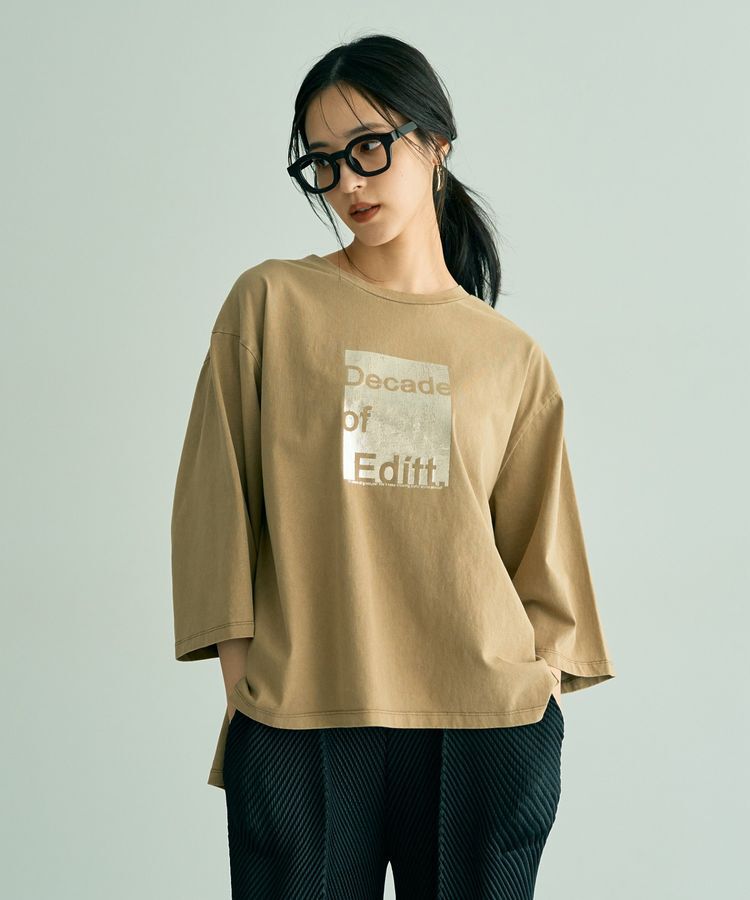 Editt by YECCA VECCA「ヴィンテージ風箔プリントロゴTee」|Tシャツ・カットソー|