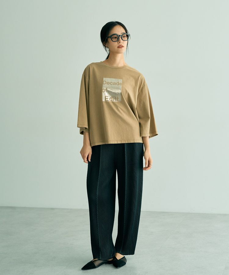 Editt by YECCA VECCA「ヴィンテージ風箔プリントロゴTee」|Tシャツ・カットソー|