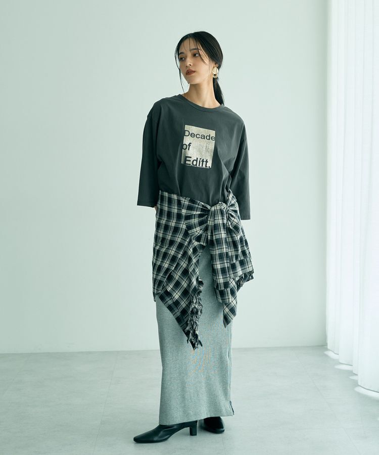 Editt by YECCA VECCA「ヴィンテージ風箔プリントロゴTee」|Tシャツ・カットソー|