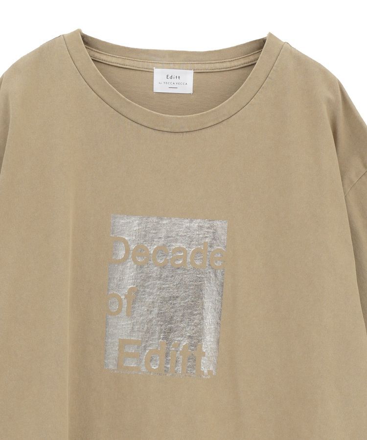 Editt by YECCA VECCA「ヴィンテージ風箔プリントロゴTee」|Tシャツ・カットソー|