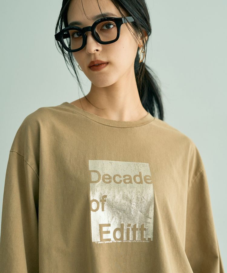 Editt by YECCA VECCA「ヴィンテージ風箔プリントロゴTee」|Tシャツ・カットソー|