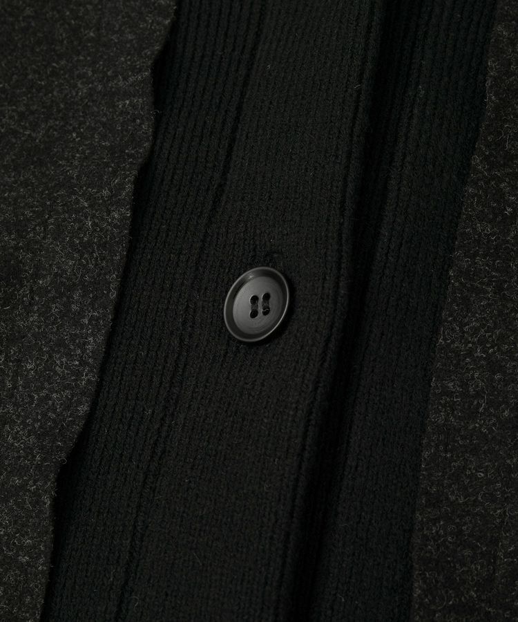 YECCA VECCA「ニット切替メルトンVネックカーディガン」|カーディガン|