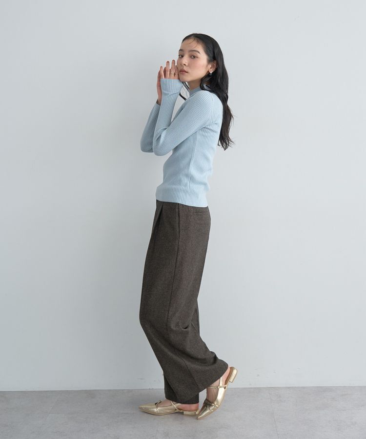 YECCA VECCA「ラメ混ハイネックリブニット」|ニット・セーター|