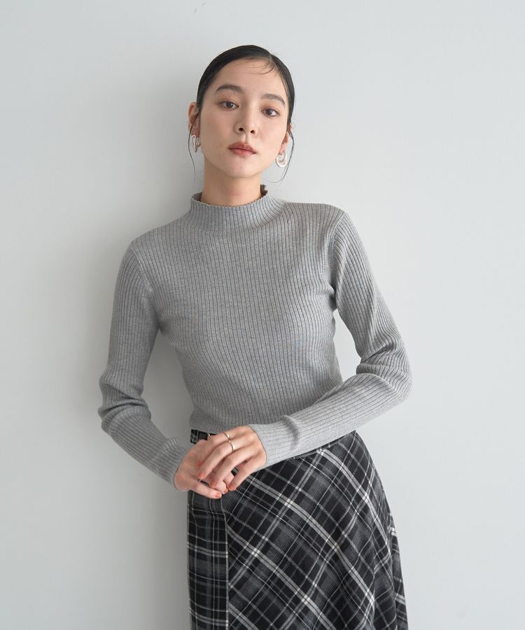 YECCA VECCA「ラメ混ハイネックリブニット」|ニット・セーター|