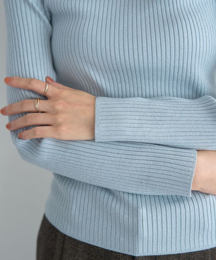 YECCA VECCA「ラメ混ハイネックリブニット」|ニット・セーター|