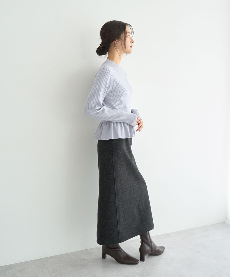 YECCA VECCA「金釦ペプラムニット」|ニット・セーター|