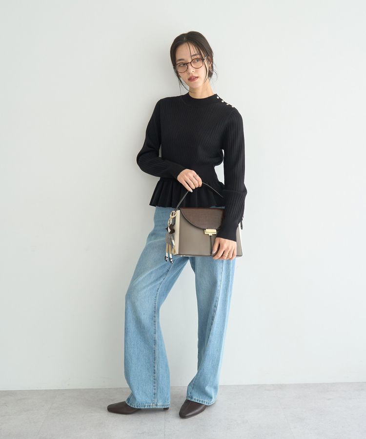 YECCA VECCA「金釦ペプラムニット」|ニット・セーター|