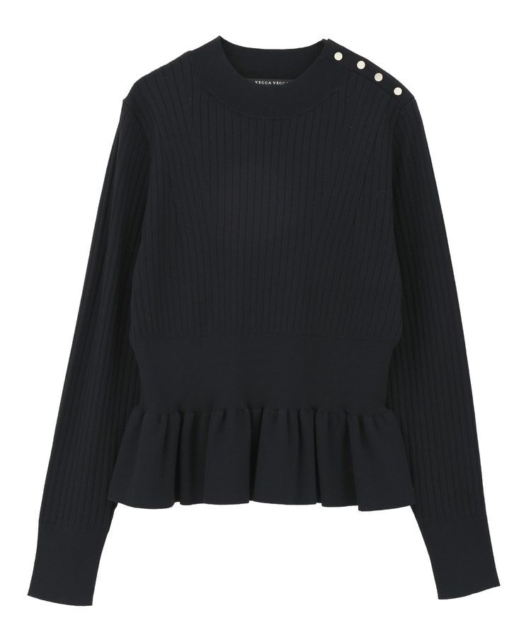 YECCA VECCA「金釦ペプラムニット」|ニット・セーター|