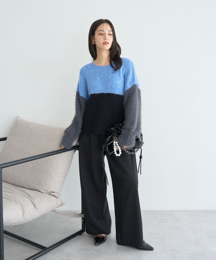 YECCA VECCA「素材MIX配色デザインニット」|ニット・セーター|