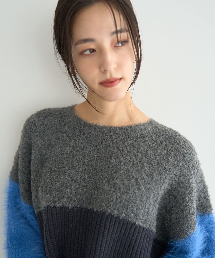 YECCA VECCA「素材MIX配色デザインニット」|ニット・セーター|