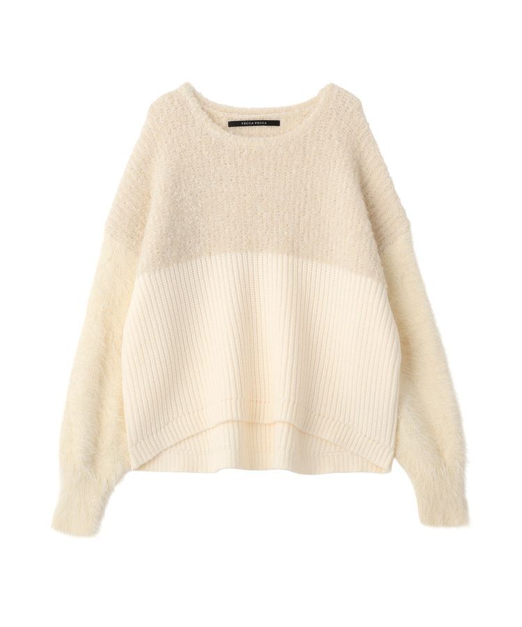 YECCA VECCA「素材MIX配色デザインニット」|ニット・セーター|