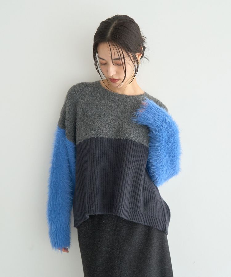 YECCA VECCA「素材MIX配色デザインニット」|ニット・セーター|