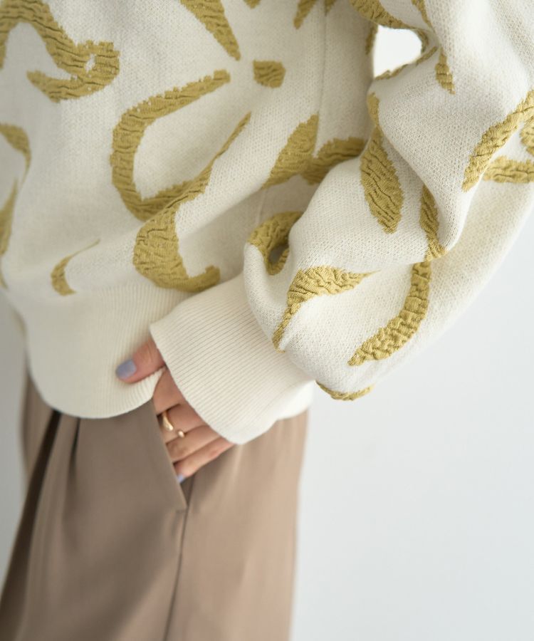 YECCA VECCA「アート柄ふくれジャガードニット」|ニット・セーター|