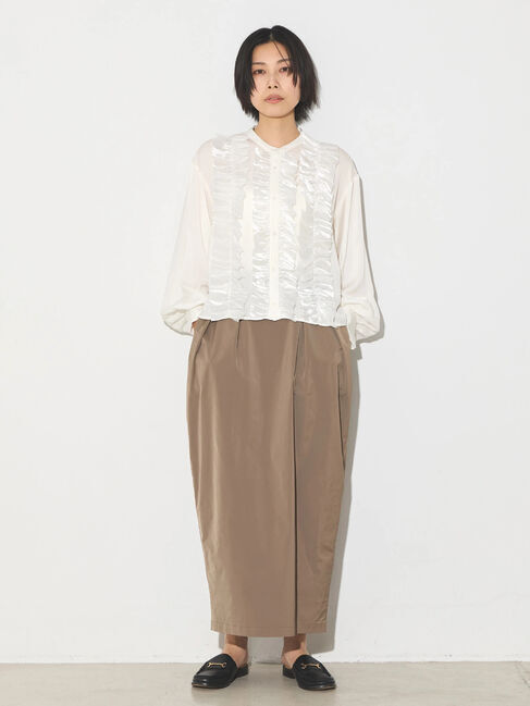 GARAGE OF GOOD CLOTHING「異素材フリル&times;サテンブラウス」|シャツ・ブラウス|