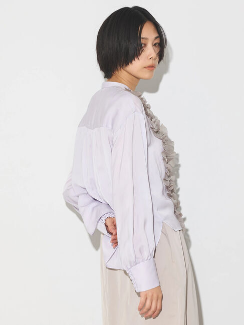 GARAGE OF GOOD CLOTHING「異素材フリル&times;サテンブラウス」|シャツ・ブラウス|