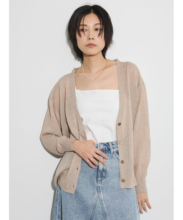 GARAGE OF GOOD CLOTHING「Vネックシアーカーディガン」|カーディガン|Beige