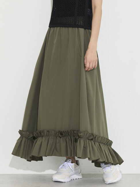 GARAGE OF GOOD CLOTHING「裾フリルスカート」|スカート|Khaki