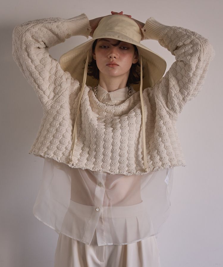 GARAGE OF GOOD CLOTHING「ショート丈ダメージニットプルオーバー」|ニット・セーター|