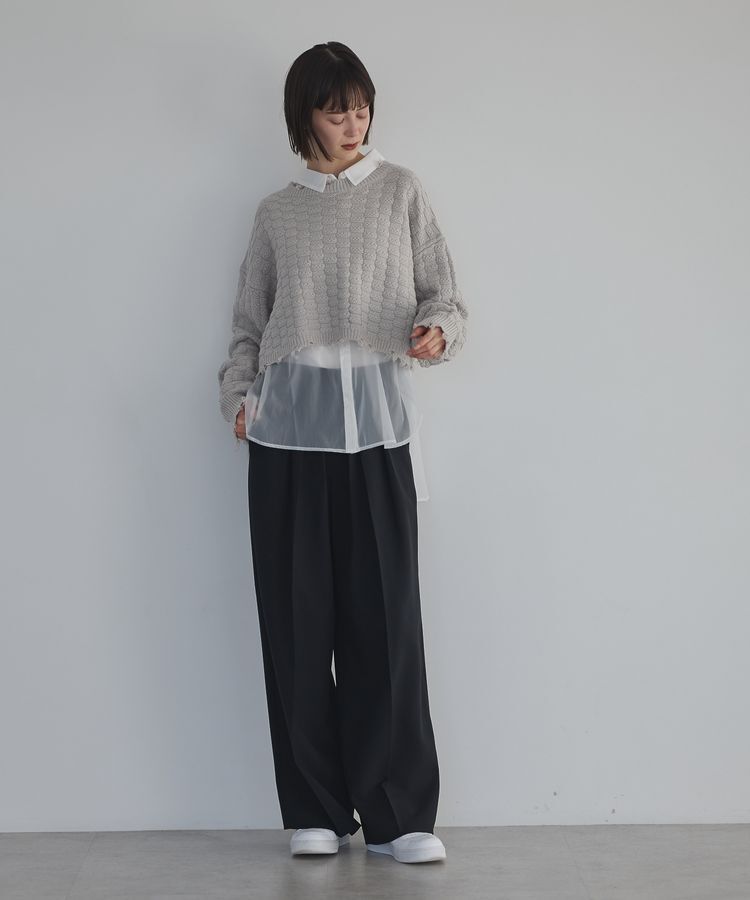 GARAGE OF GOOD CLOTHING「ショート丈ダメージニットプルオーバー」|ニット・セーター|