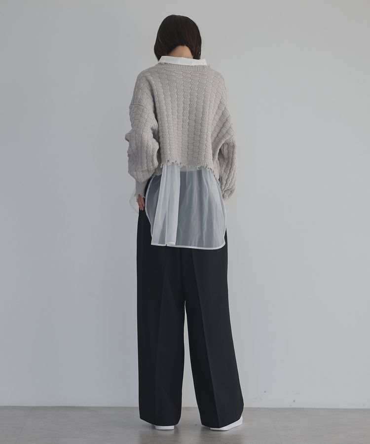 GARAGE OF GOOD CLOTHING「ショート丈ダメージニットプルオーバー」|ニット・セーター|