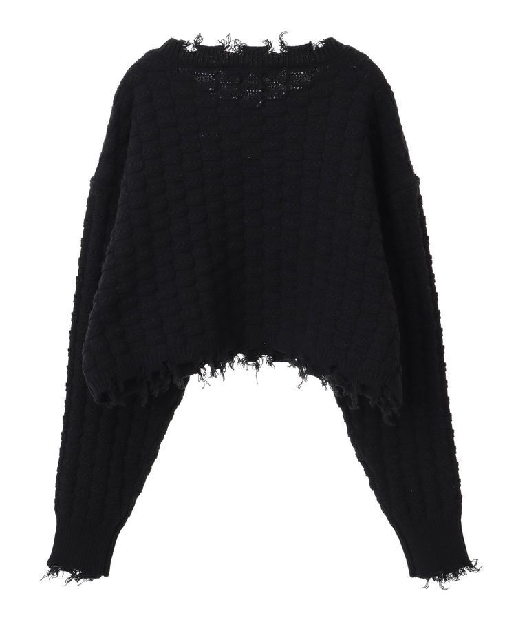 GARAGE OF GOOD CLOTHING「ショート丈ダメージニットプルオーバー」|ニット・セーター|