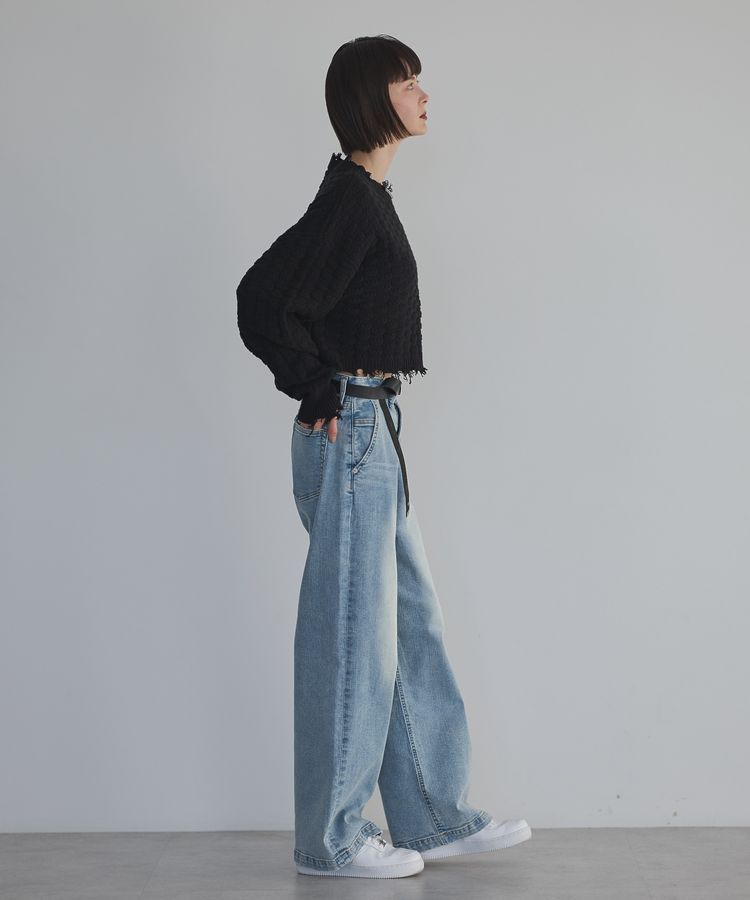 GARAGE OF GOOD CLOTHING「ショート丈ダメージニットプルオーバー」|ニット・セーター|