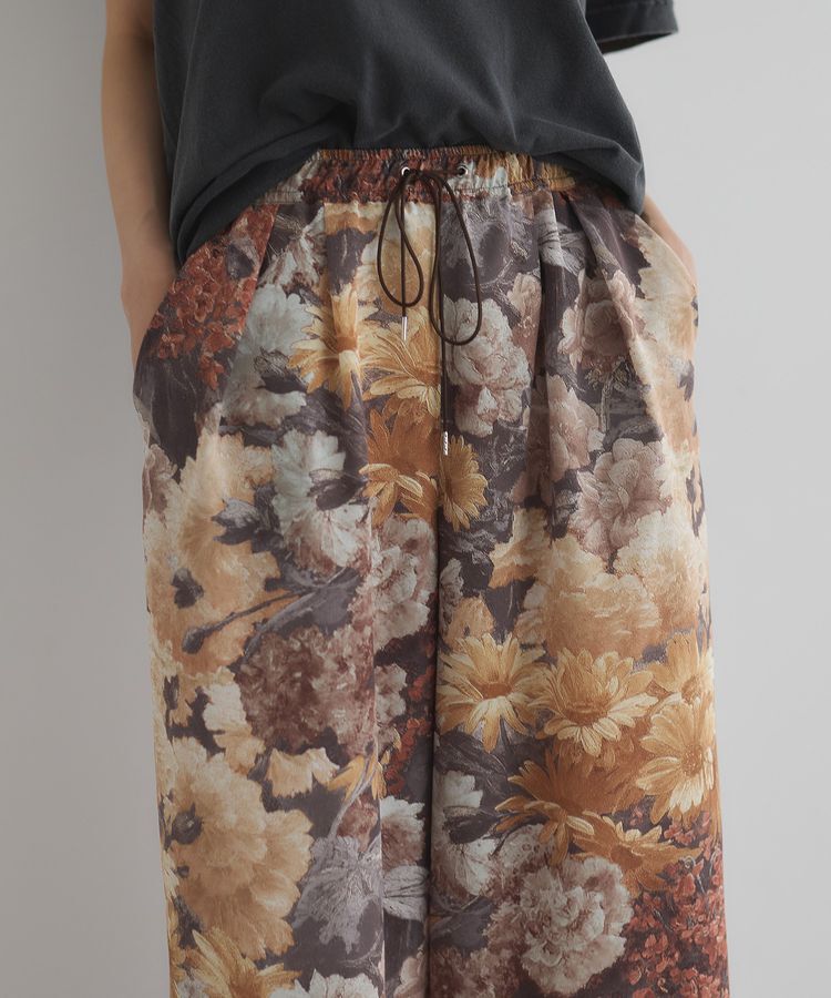 GARAGE OF GOOD CLOTHING「【日本製】ダークフラワープリントドロストワイドパンツ」|その他|