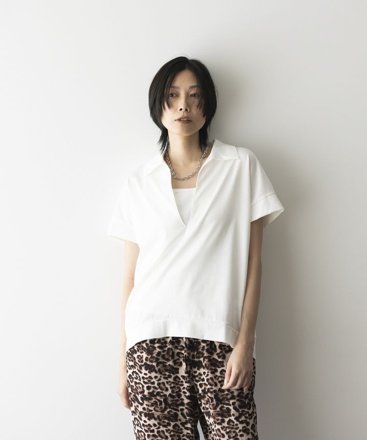 GARAGE OF GOOD CLOTHING「【日本製】ポロ襟スキッパープルオーバー」|Tシャツ・カットソー|White