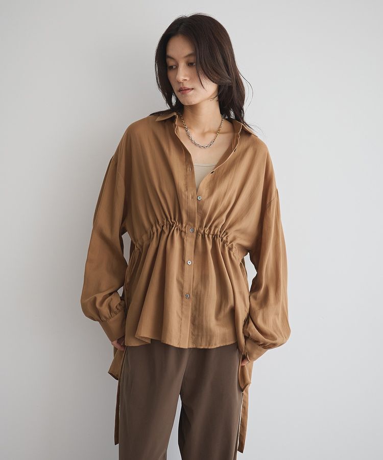 GARAGE OF GOOD CLOTHING「ウエストドロストリボンシャツ」|シャツ・ブラウス|Mocha