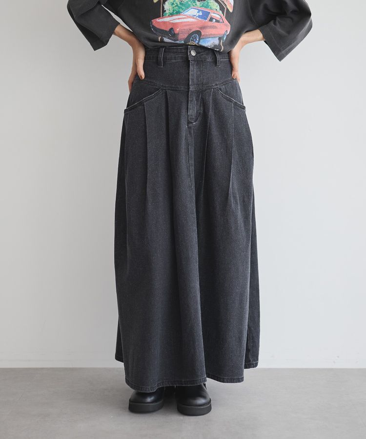 GARAGE OF GOOD CLOTHING「ボリュームタックデニムスカート」|スカート|Dark Gray