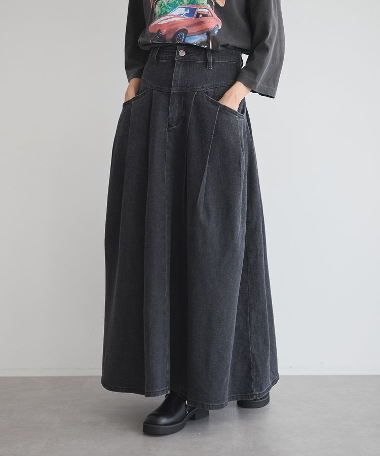 GARAGE OF GOOD CLOTHING「ボリュームタックデニムスカート」|スカート|