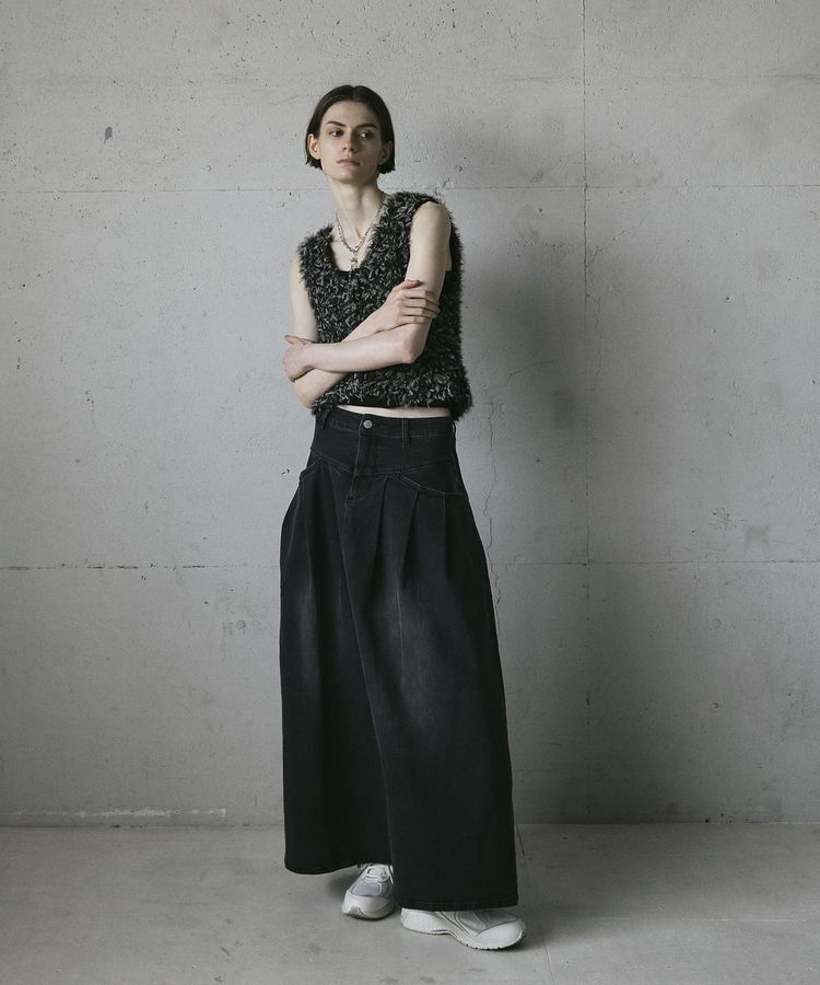 GARAGE OF GOOD CLOTHING「ボリュームタックデニムスカート」|スカート|