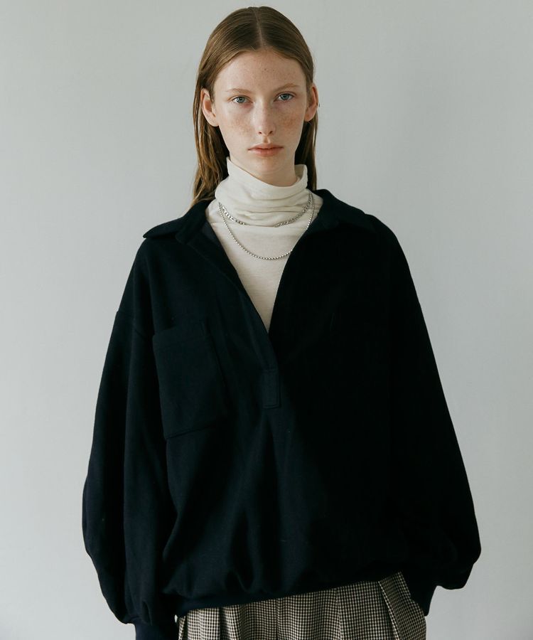 GARAGE OF GOOD CLOTHING「【日本製】ウール混スキッパーリブプルオーバー」|Tシャツ・カットソー|Black