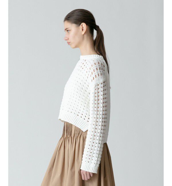 allureville「コットンリリーメッシュプルオーバー」|ニット・セーター|