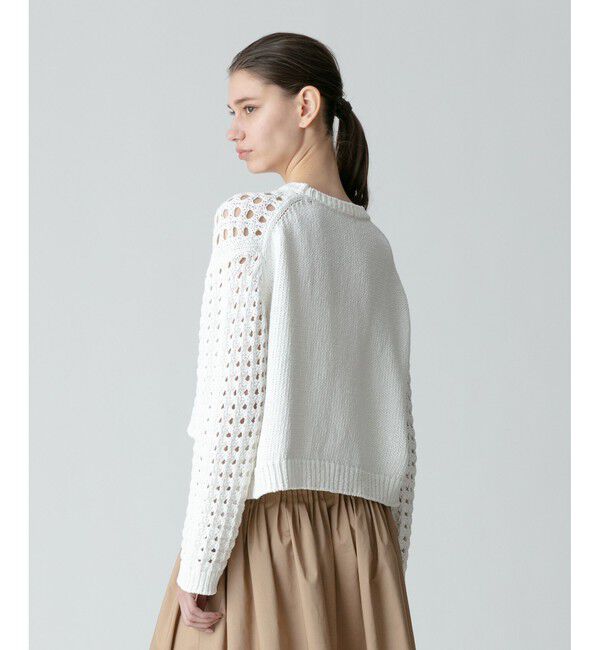 allureville「コットンリリーメッシュプルオーバー」|ニット・セーター|