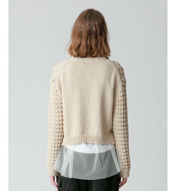 allureville「コットンリリーメッシュプルオーバー」|ニット・セーター|