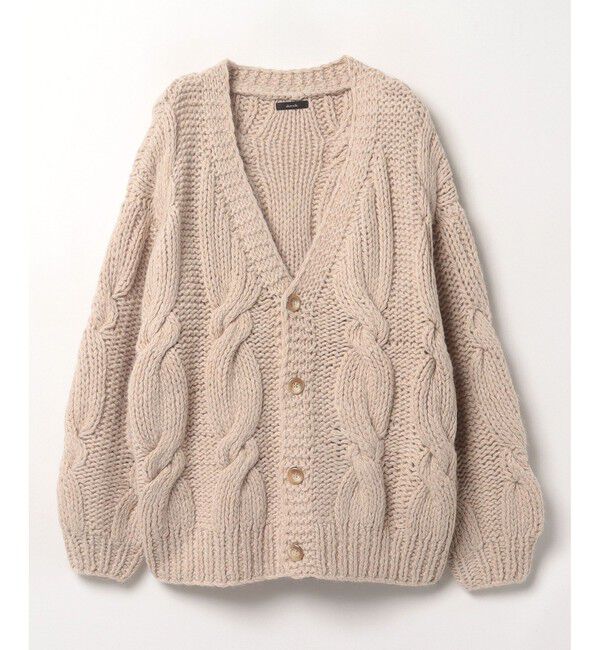 allureville「ビッグケーブルハンドニットカーディガン」|カーディガン|